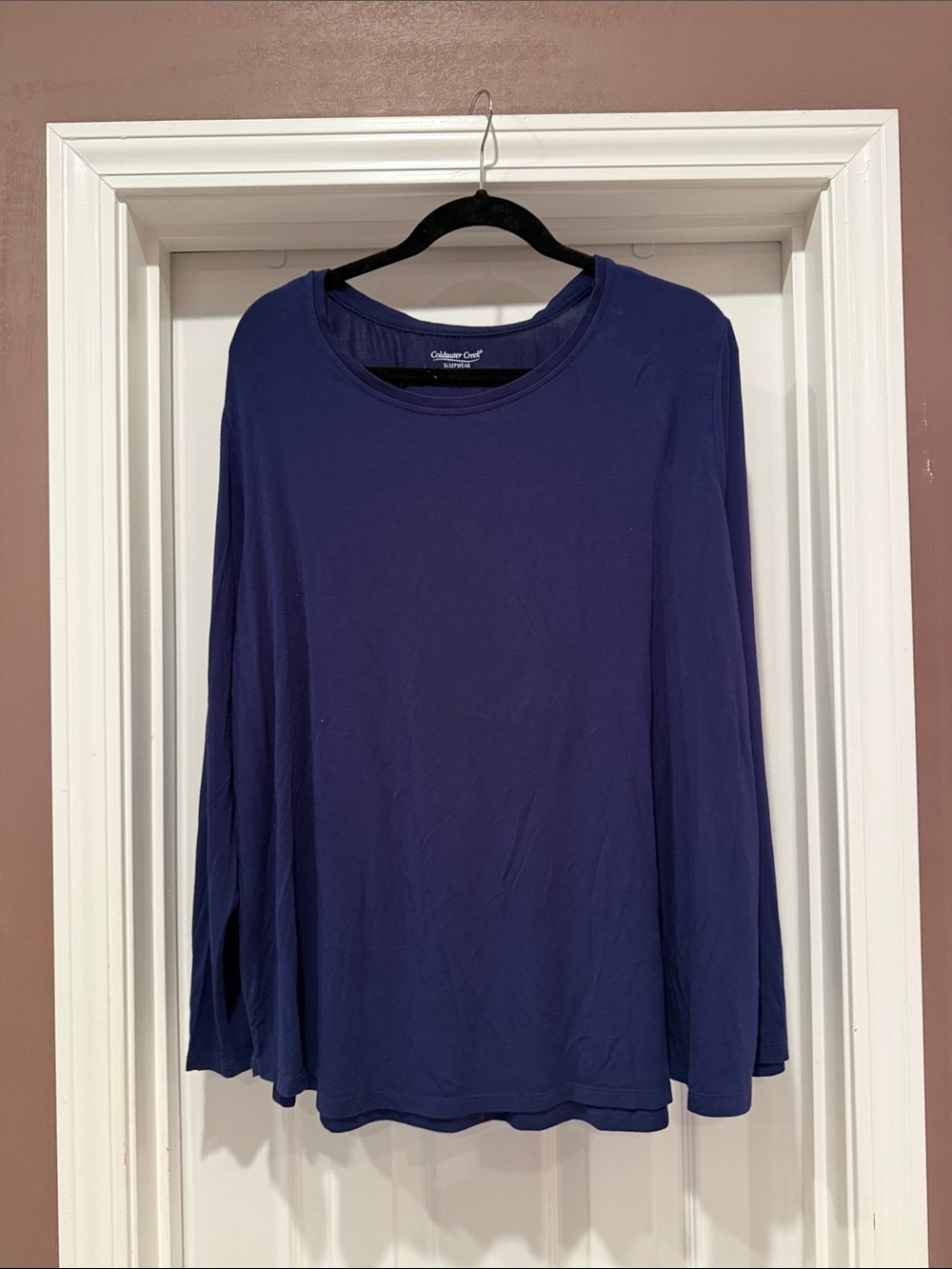 Coldwater Creek Women's Long Sleeve Crewneck Top - Navy